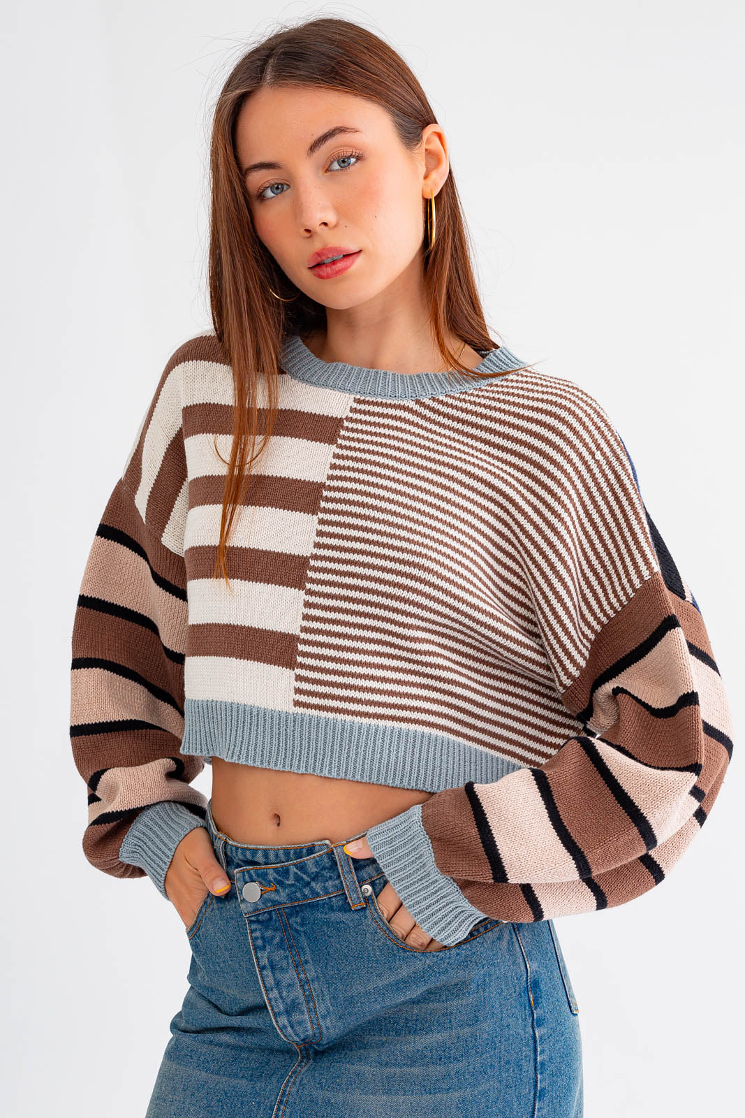 Mixed Horizontal Striped Sweater