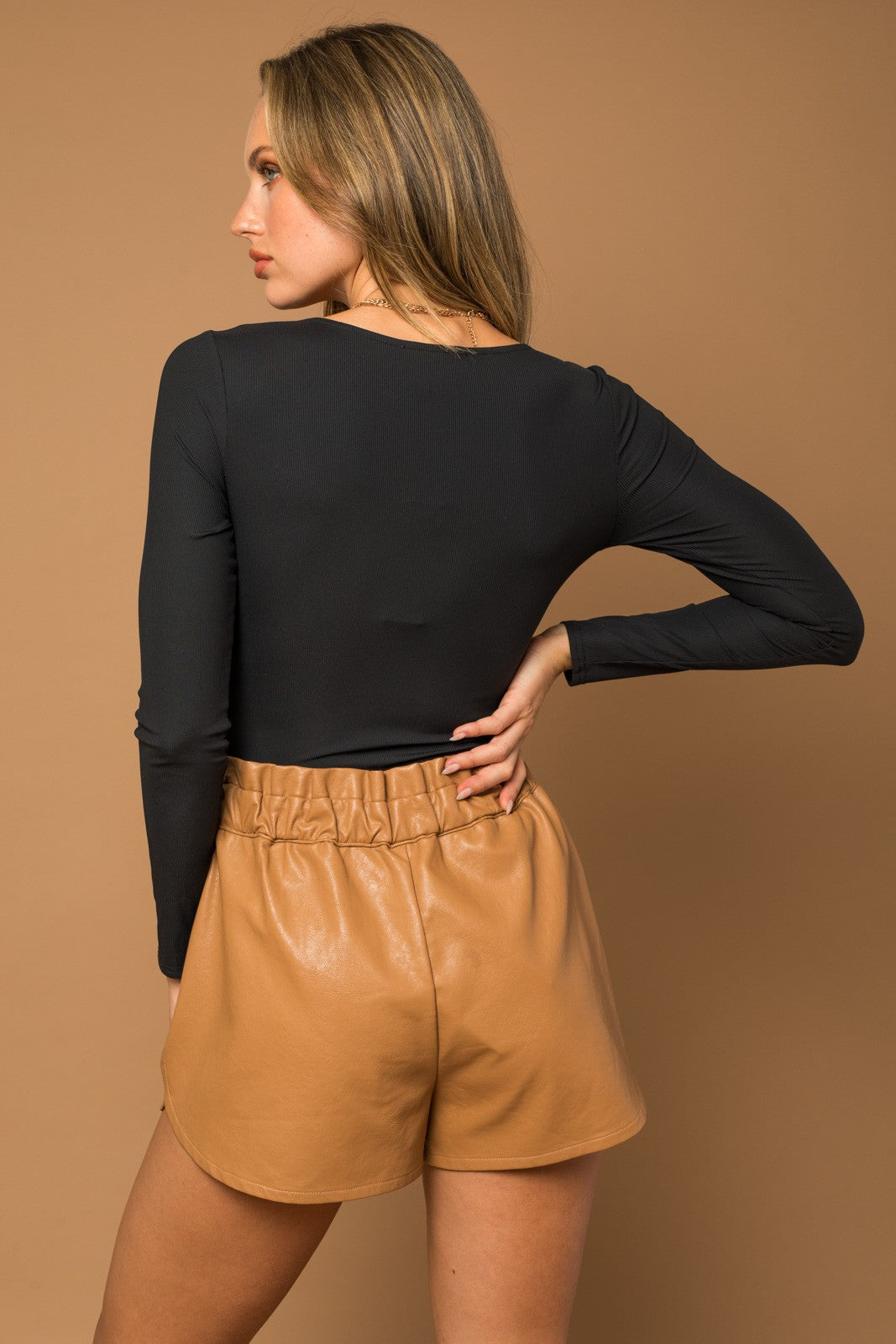 Rounded Square Neck Long Sleeve Bodysuit