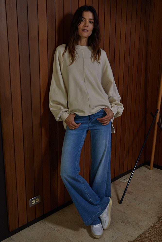 Center Seam Drop Shoulder Sweater