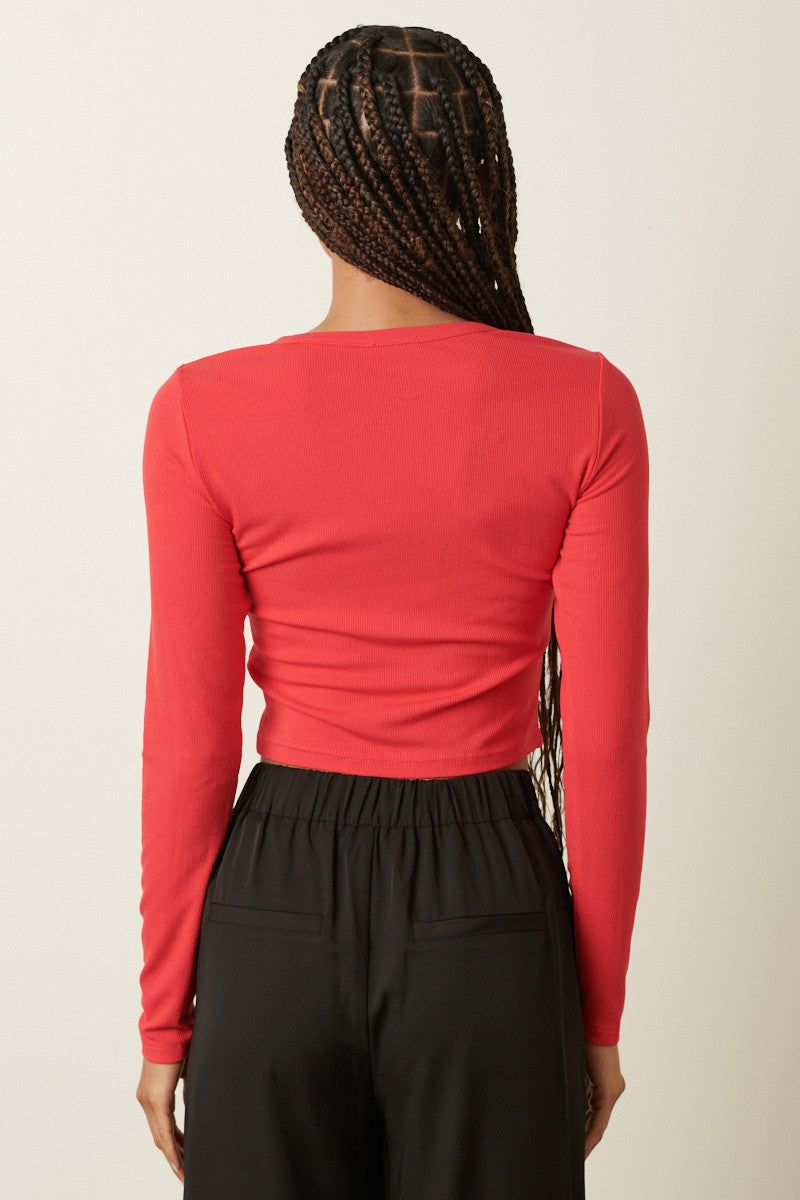 Ribbed Round Neck Long Sleeve