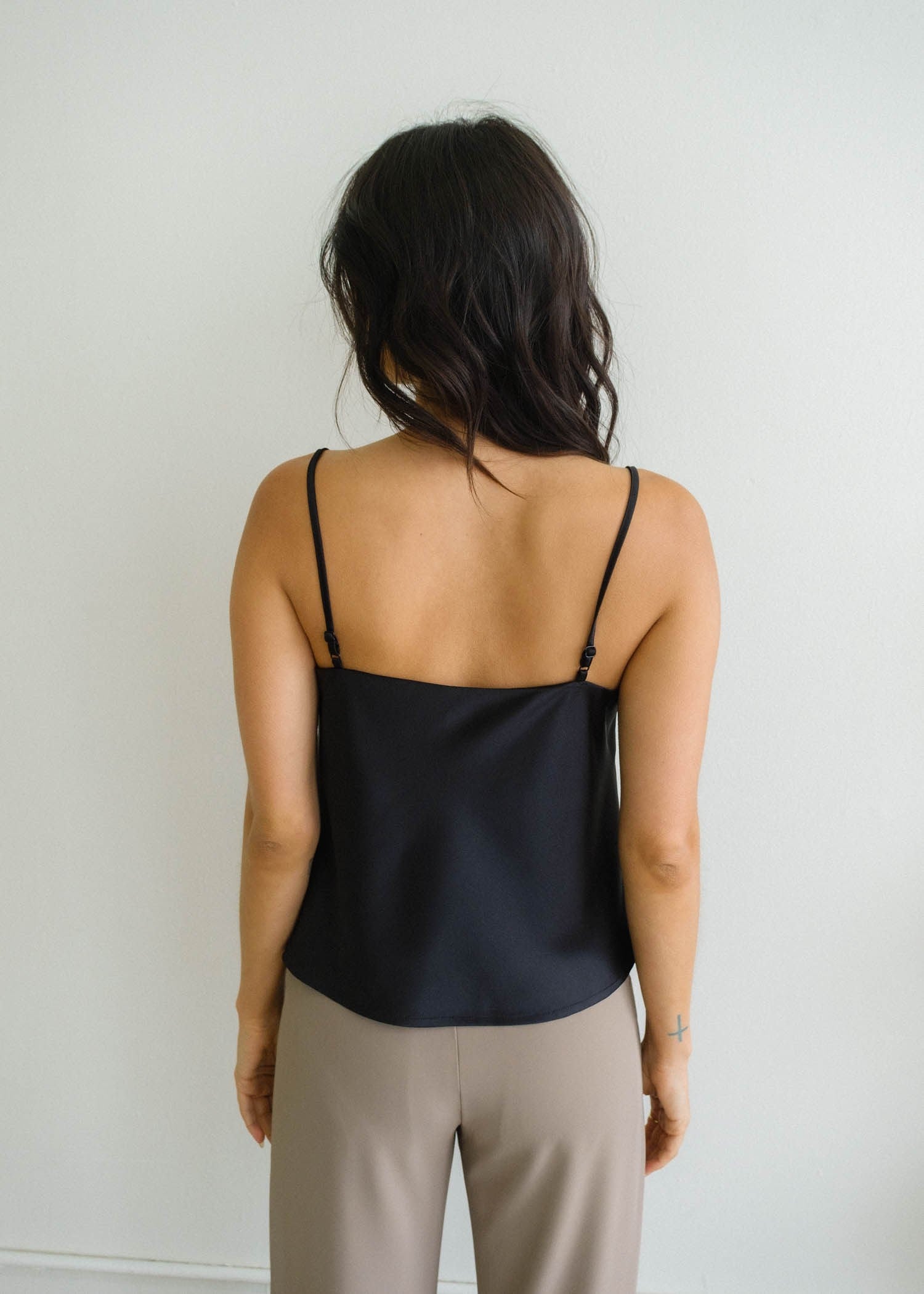 Square Neck Satin Sleeveless Top