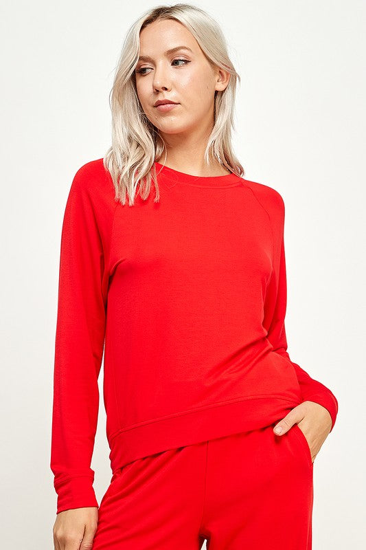 French Terry Round Neck Top