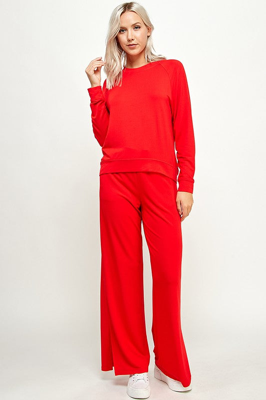 French Terry Round Neck Top