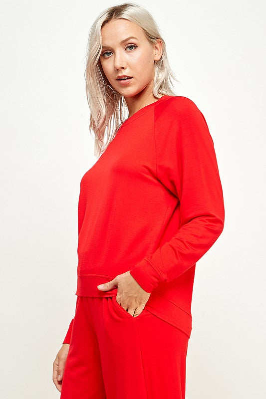 French Terry Round Neck Top