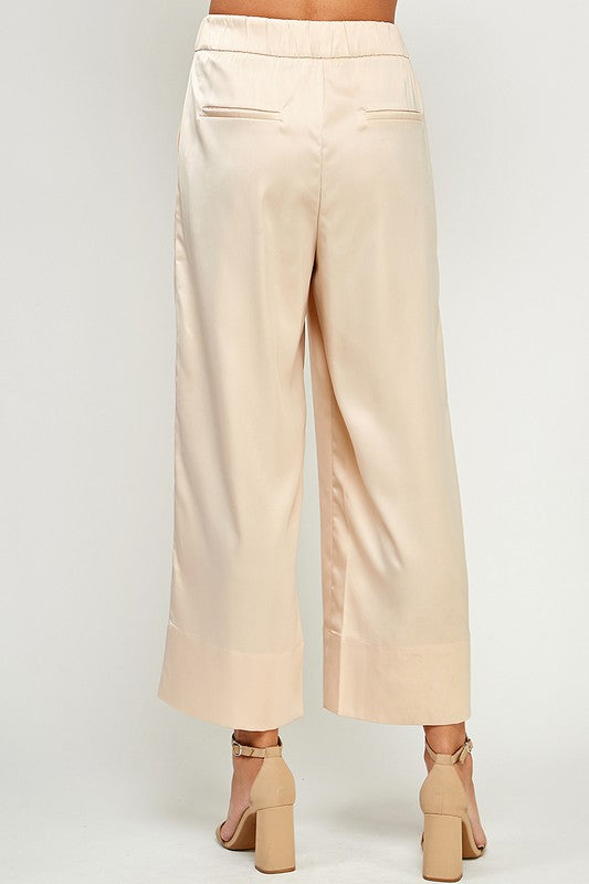 Straight Cropped Wide Pants