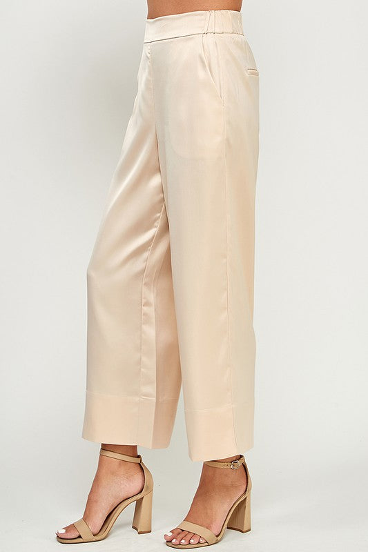 Straight Cropped Wide Pants