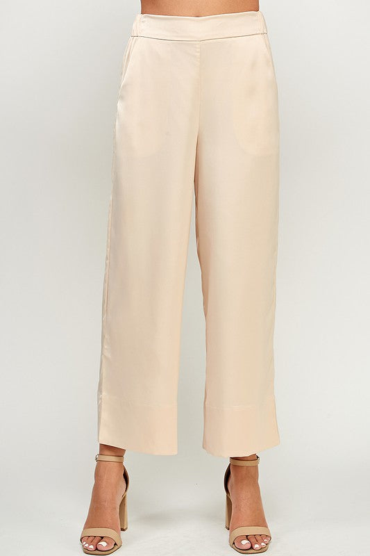 Straight Cropped Wide Pants