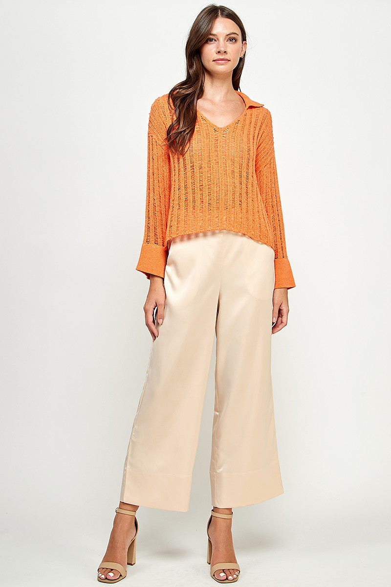 Straight Cropped Wide Pants