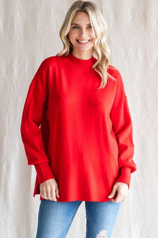 Mock Neck Oversized Sweater