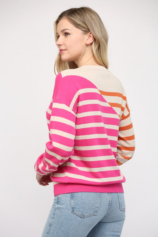 Color Block Stripe Sweater