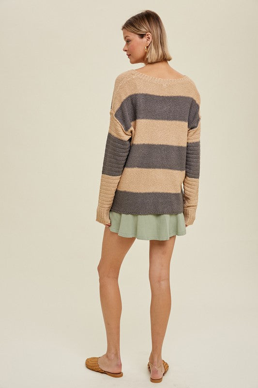 Bright Colorblock Striped Sweater