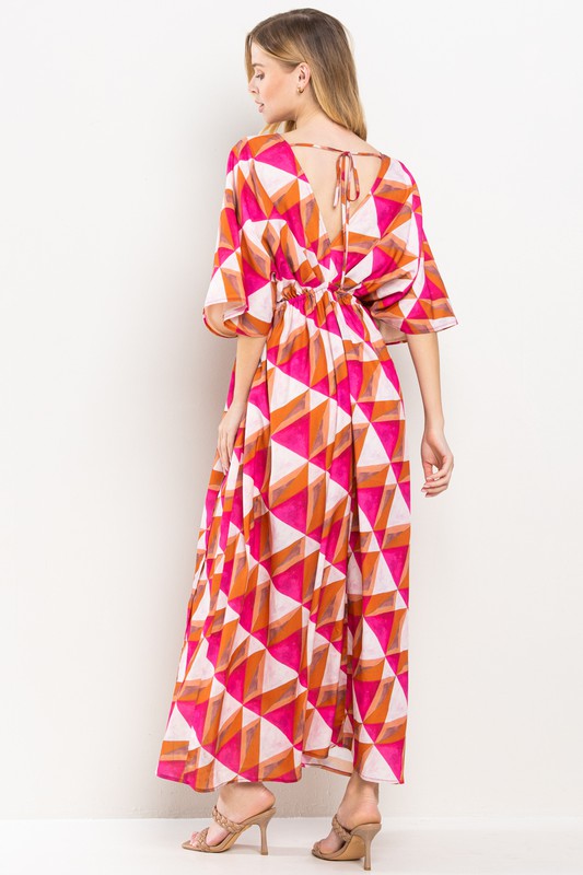 Printed Side Slits Maxi Dress
