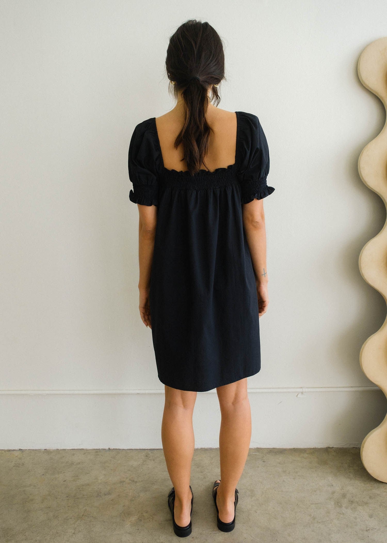Square Neck Puff Sleeve Dress