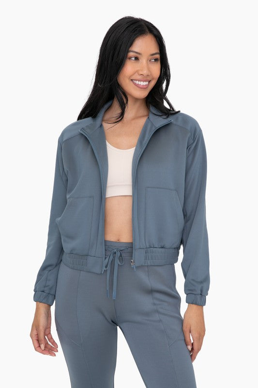 Mock Neck Zip-Up Active Jacket