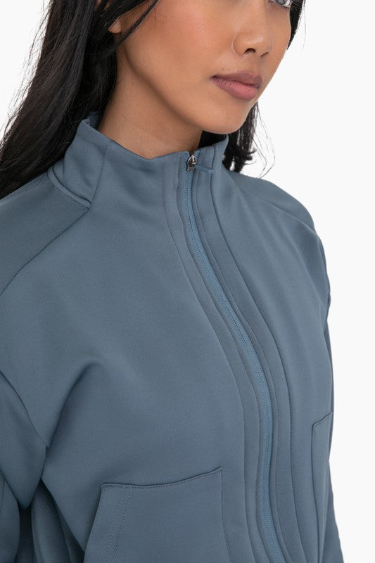 Mock Neck Zip-Up Active Jacket