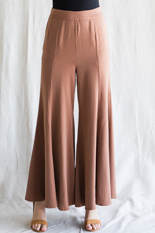 Crepe Elastic Back Wide Leg Pant