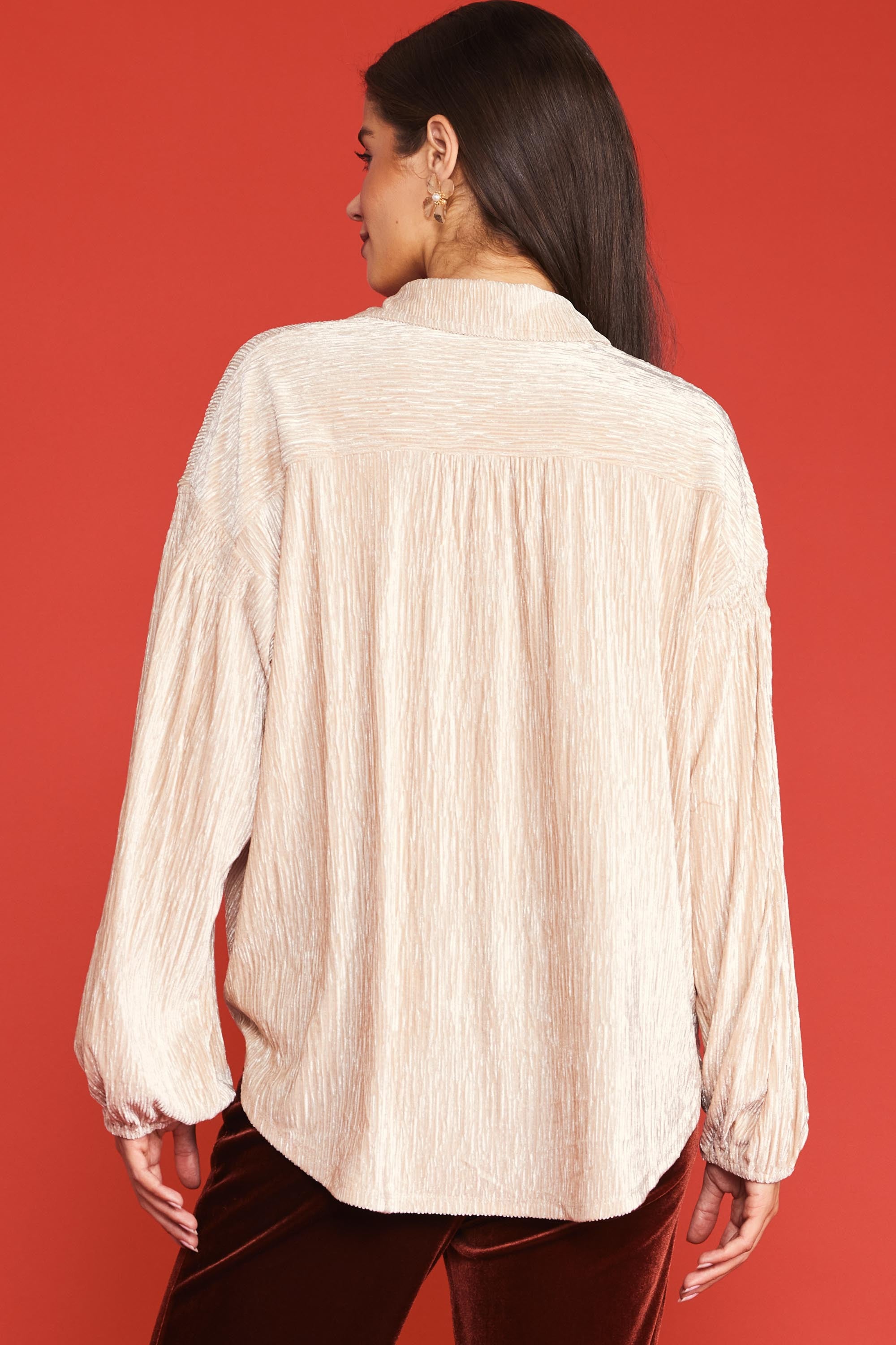 Textured Velvet Buttondown Shirt