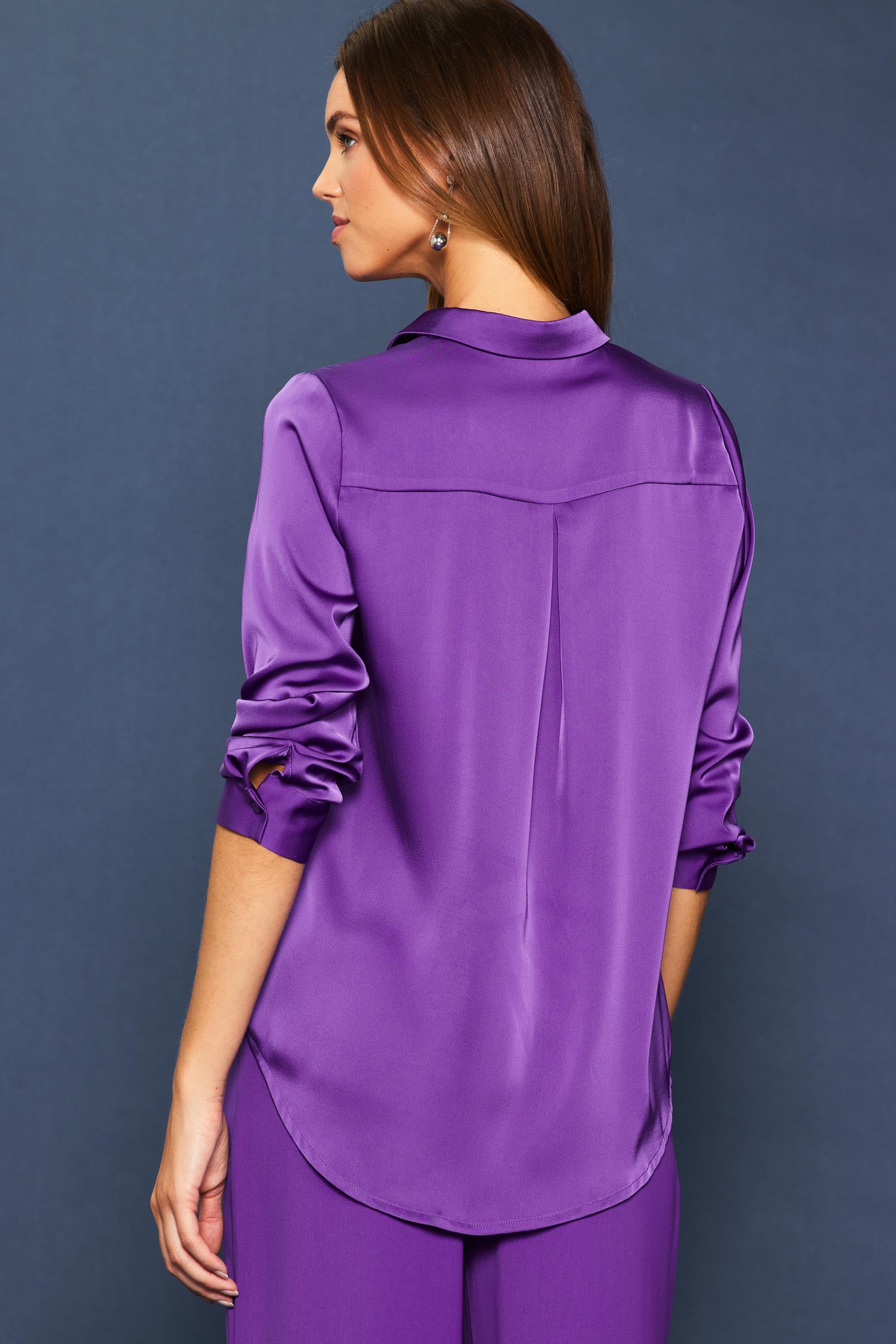 Satin Button Down Shirt