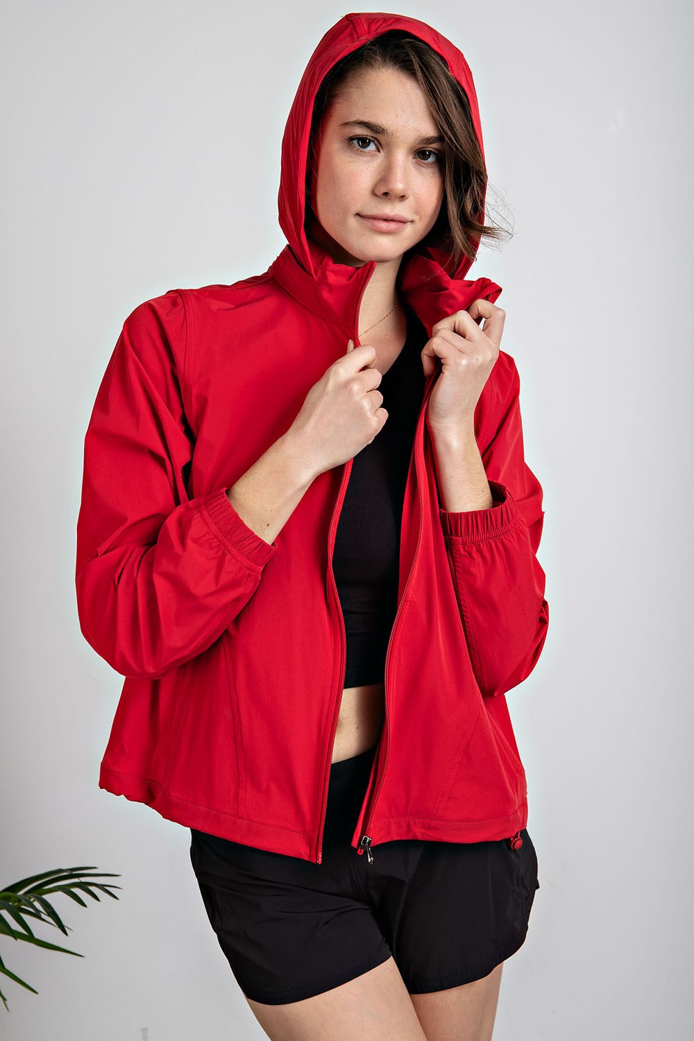 Woven Long Sleeve Hoodie Jacket
