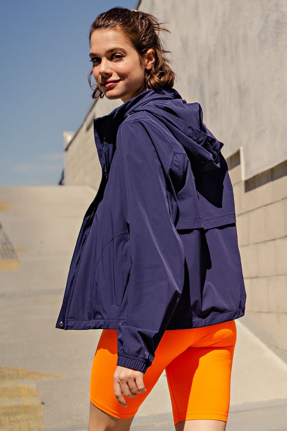 Woven Long Sleeve Hoodie Jacket