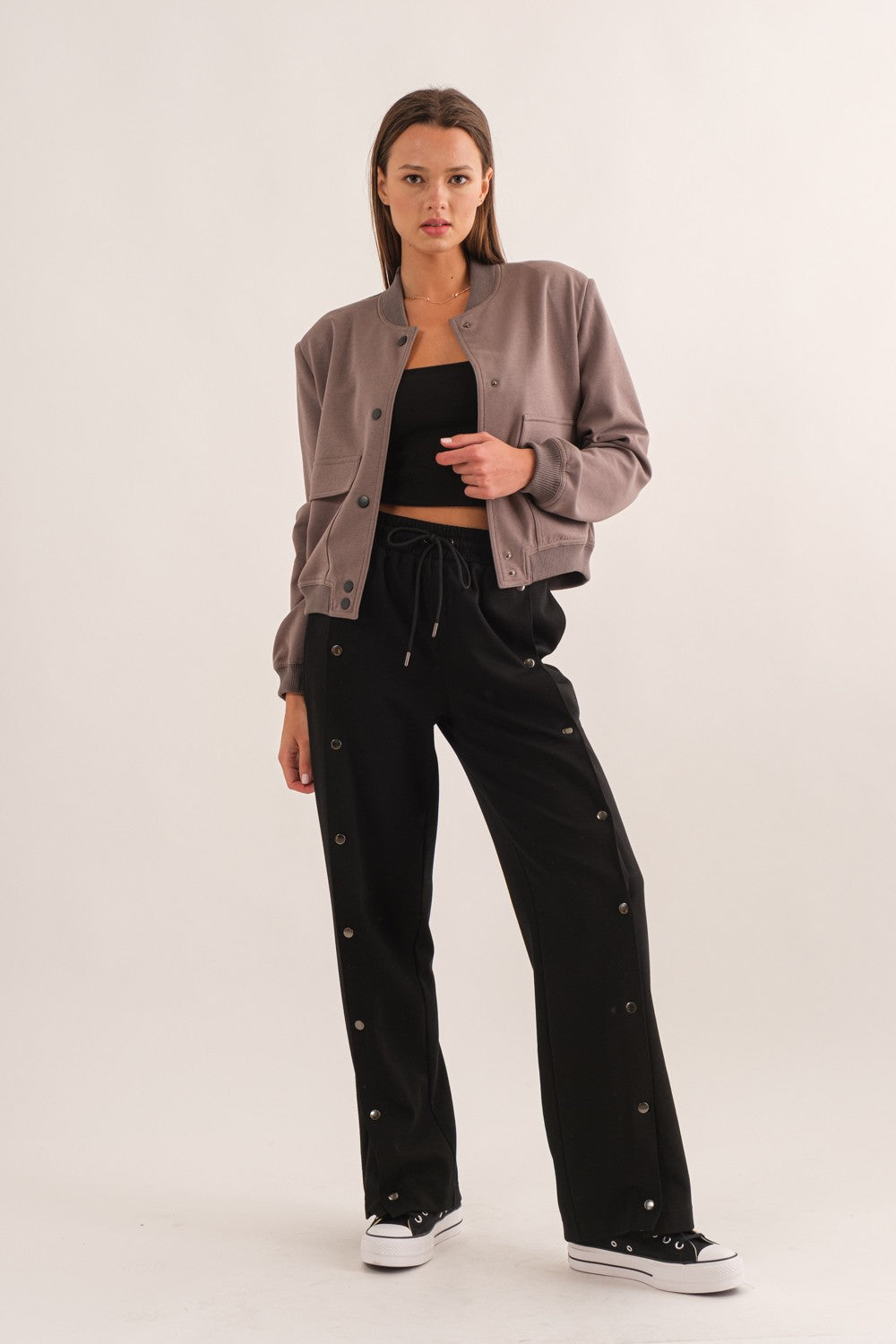 Padded Shoulder Varsity Jacket