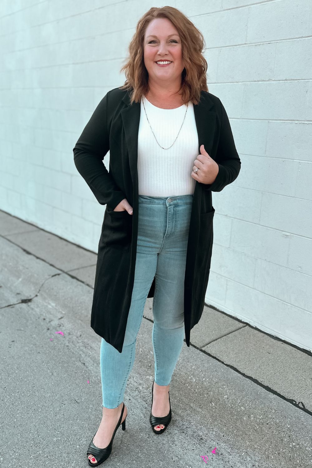 Long Blazer Pocketed Cardigan
