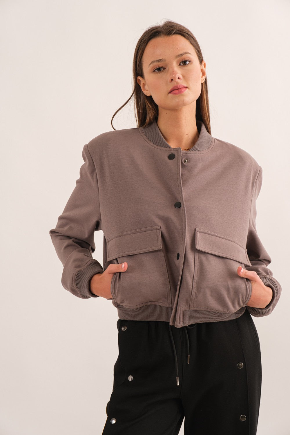 Padded Shoulder Varsity Jacket