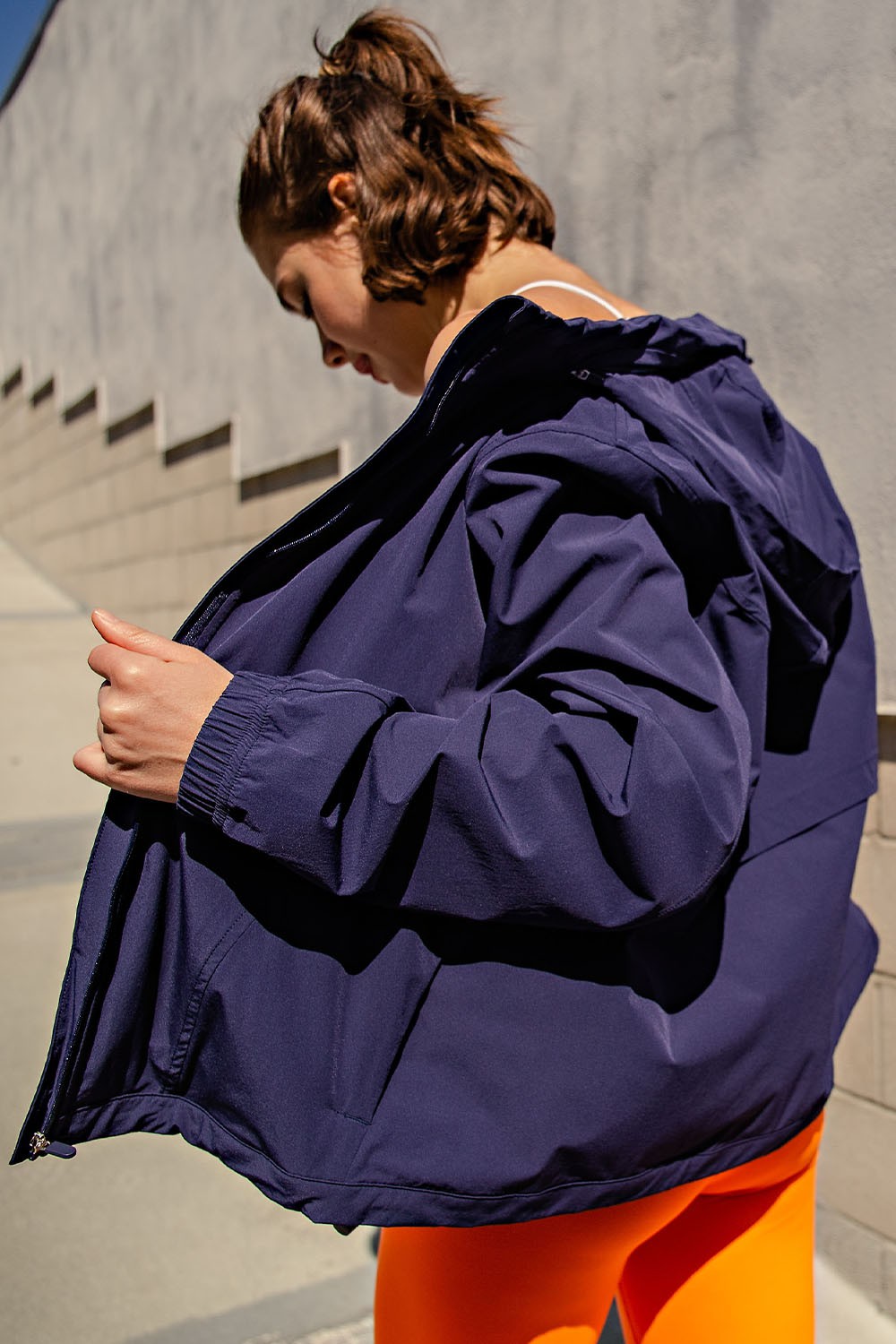 Woven Long Sleeve Hoodie Jacket