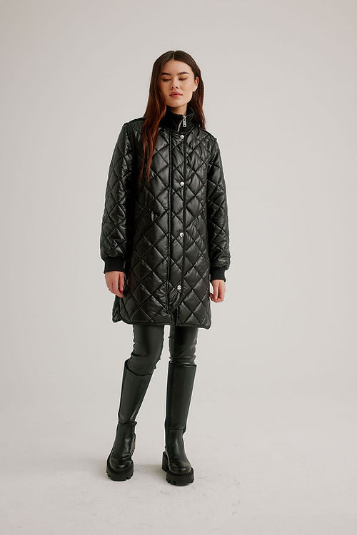 Quilted Side Zip Coat