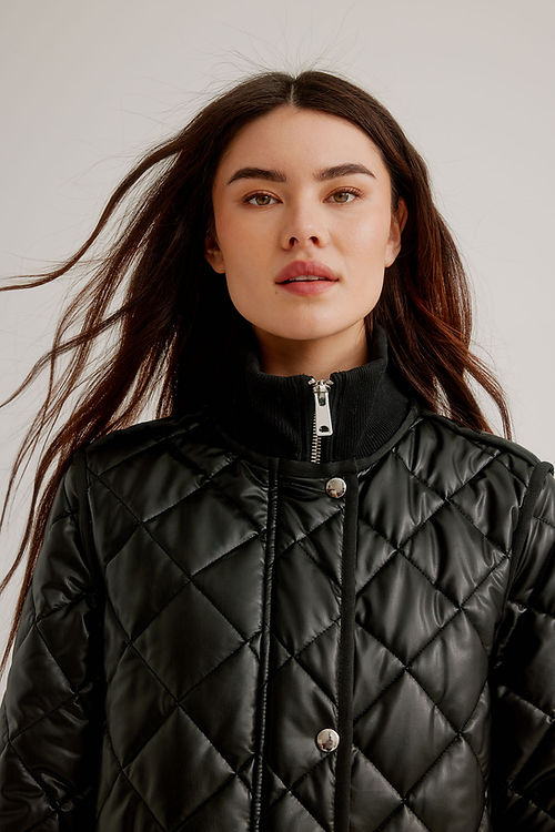 Quilted Side Zip Coat