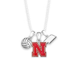 Nebraska Huskers Volleyball Epoxy Charm Necklace