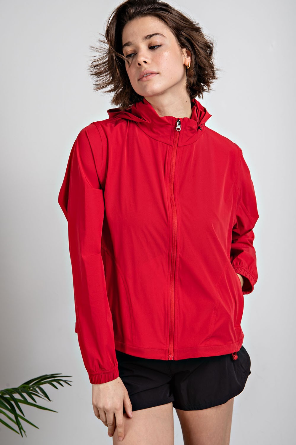 Woven Long Sleeve Hoodie Jacket