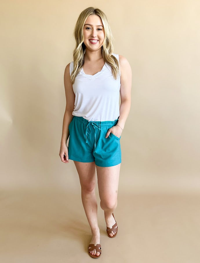 Sleeveless V-Neck Knit Tee