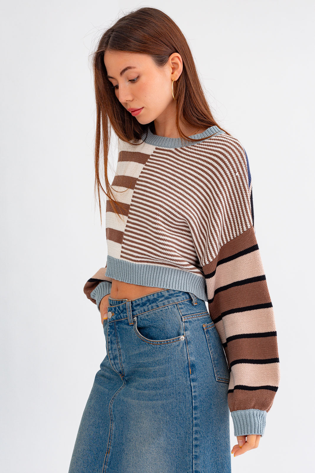 Mixed Horizontal Striped Sweater