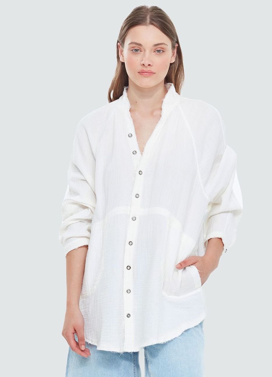 Button Front Gauze Tunic