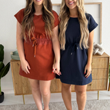 Jersey Drawstring Waist Dress