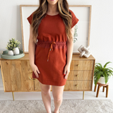 Jersey Drawstring Waist Dress