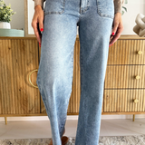 Meg High Rise Wide Leg Patch Pocket