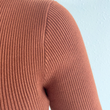 Ribbed Knitted Split Front Midi Dress