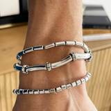Three Strand Metal Beaded Bracelet Set
