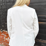 Ponte One Button Front with Patch Pocket Blazer