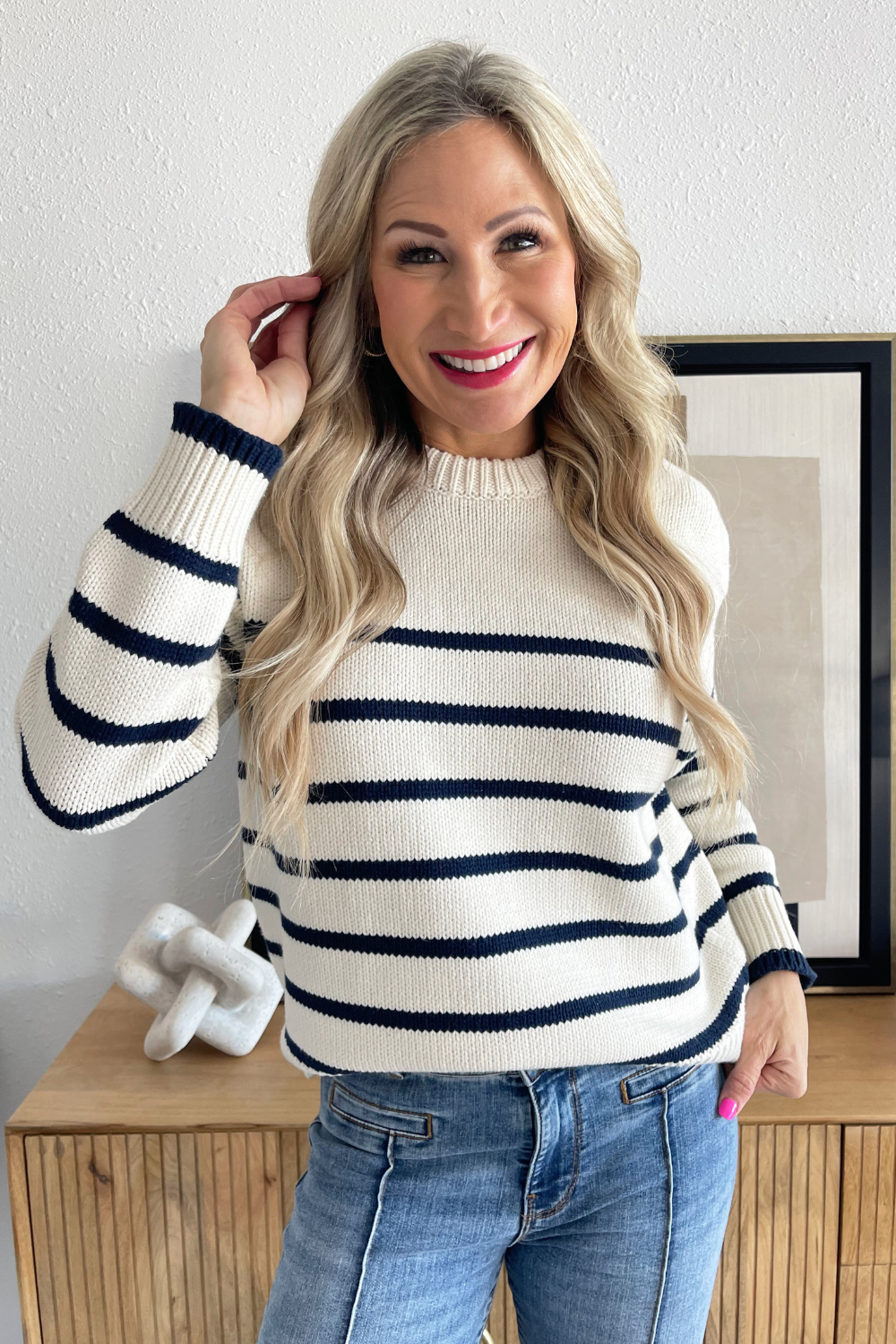 Boyfriend Stripe Sweater - Main Image