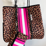 Annabella Large Striped Neoprene Tote