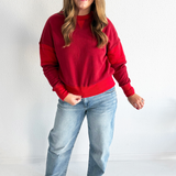 Contrast Trim Crewneck