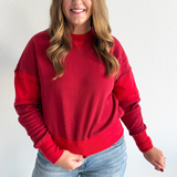 Contrast Trim Crewneck