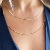 Two-Layer Snake Chain Necklace with Satellite