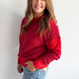 Contrast Trim Crewneck