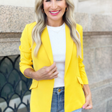 Recycled Shirred Sleeve Blazer