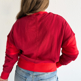 Contrast Trim Crewneck