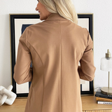 Solid Boyfriend Blazer W/ Princess Darts